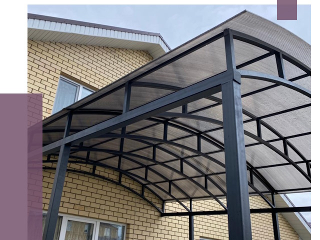 Монтаж козырьков в Раменском от 11406 руб. | ПРОЛЁТ-Рмн