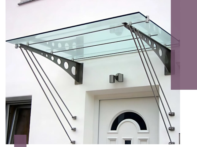 Козырьки над входом под ключ в Раменском — изготовление и монтаж