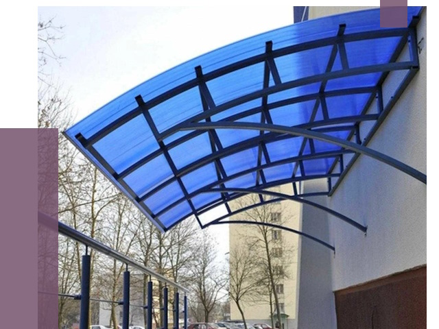 Козырьки из поликарбоната в Раменском от 4258 руб. под ключ | ПРОЛЁТ-Рмн