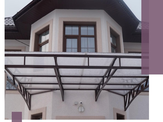 Козырьки из поликарбоната под ключ в Раменском