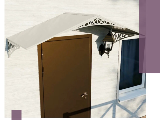 Металлические козырьки на входы и террасы в Раменском