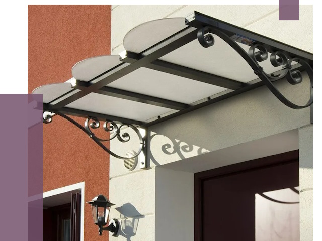 Односкатные козырьки в Раменском от 8314 руб.  | ПРОЛЁТ-Рмн