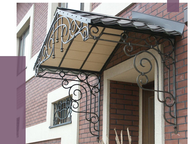 Двускатные козырьки в Раменском под ключ от 12674 руб.