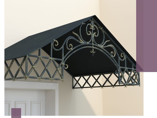 Двускатные металлические козырьки под ключ в Раменском