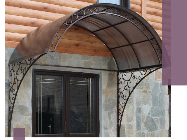 Арочные козырьки под ключ в Раменском: изготовление и монтаж